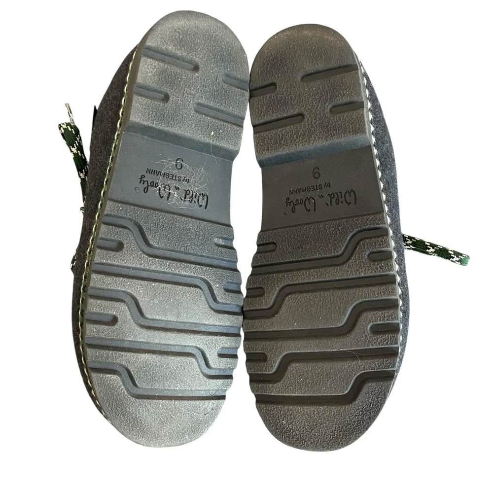 Stegmann Grey Wool Clogs 9 Felt Wild N Wooly Oxford Flat Shoes - Picture 8 of 10